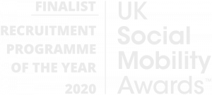 Finalist, recruitment programme of the year 2020, UK Social Mobility Awards.
